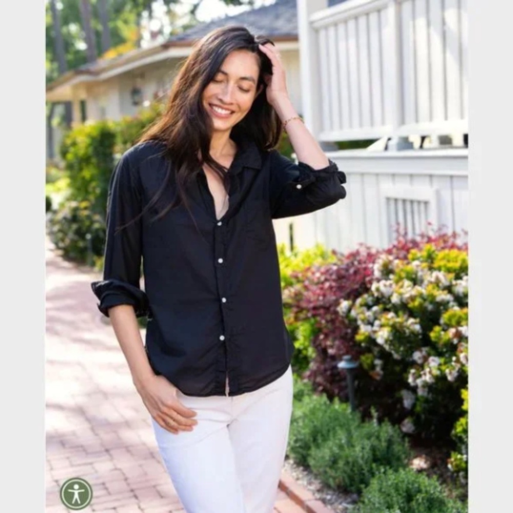 Frank & Eileen Featherweight Eileen Button Up Shirt Black M - Picture 2 of 7